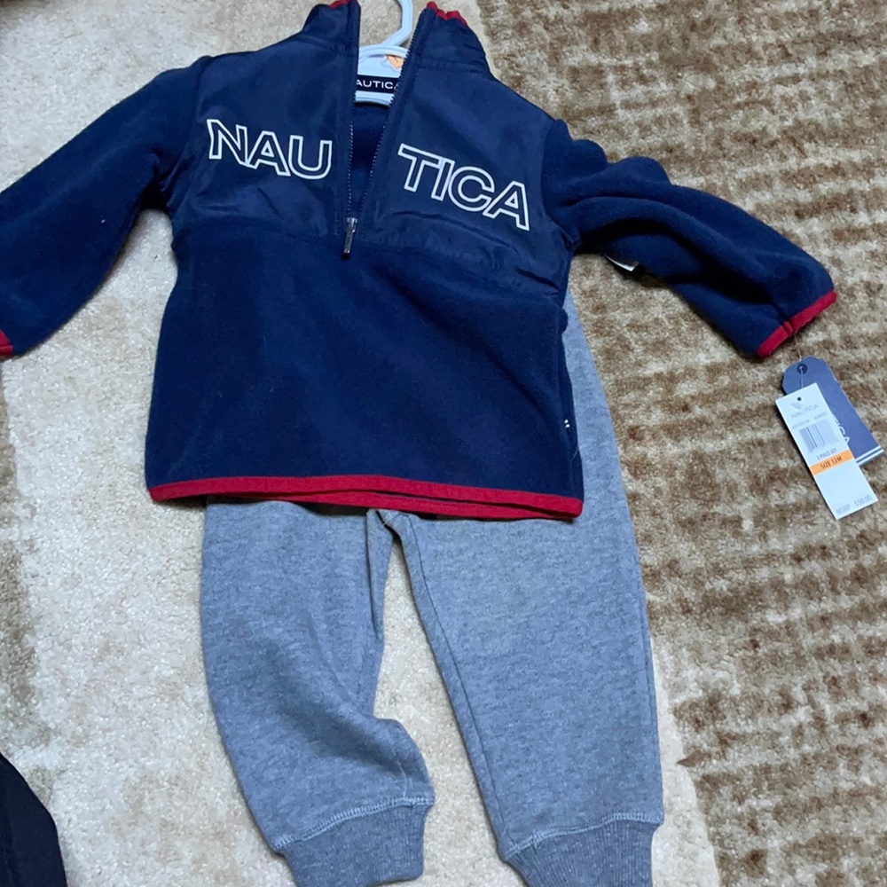 Nautical fleece pullover and sweatpants 12M
